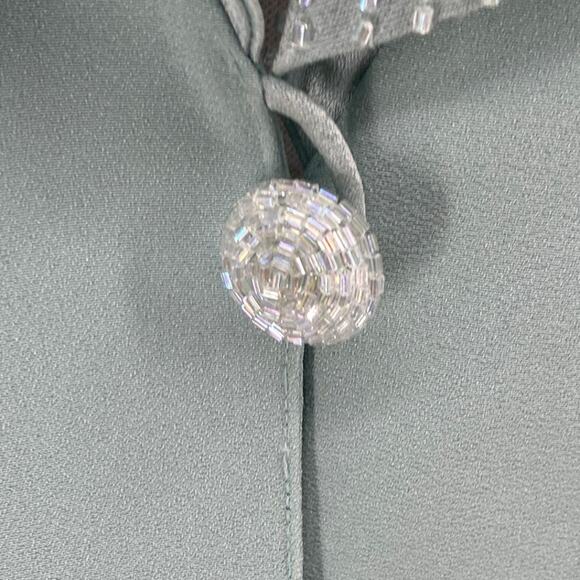 Vintage Daymor Couture Beaded Blazer Lady Jacket Single Button Pastel Mint 16 - Picture 3 of 11